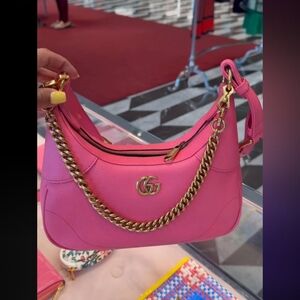 Gucci Pink Shoulder Bag with Gold Chain